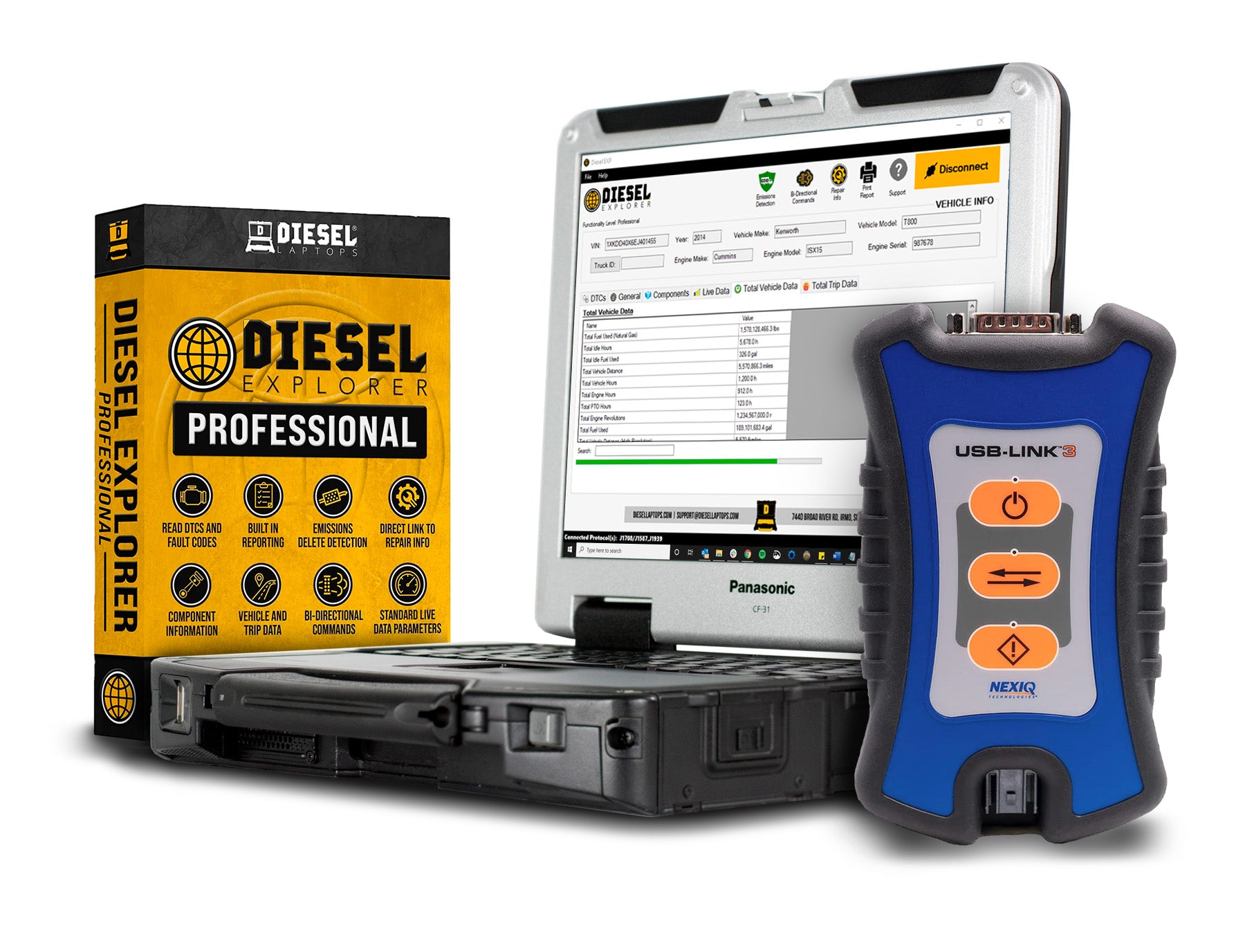 Universal Diesel Truck Diagnostic Scanner Kit With Nexiq 3 and 