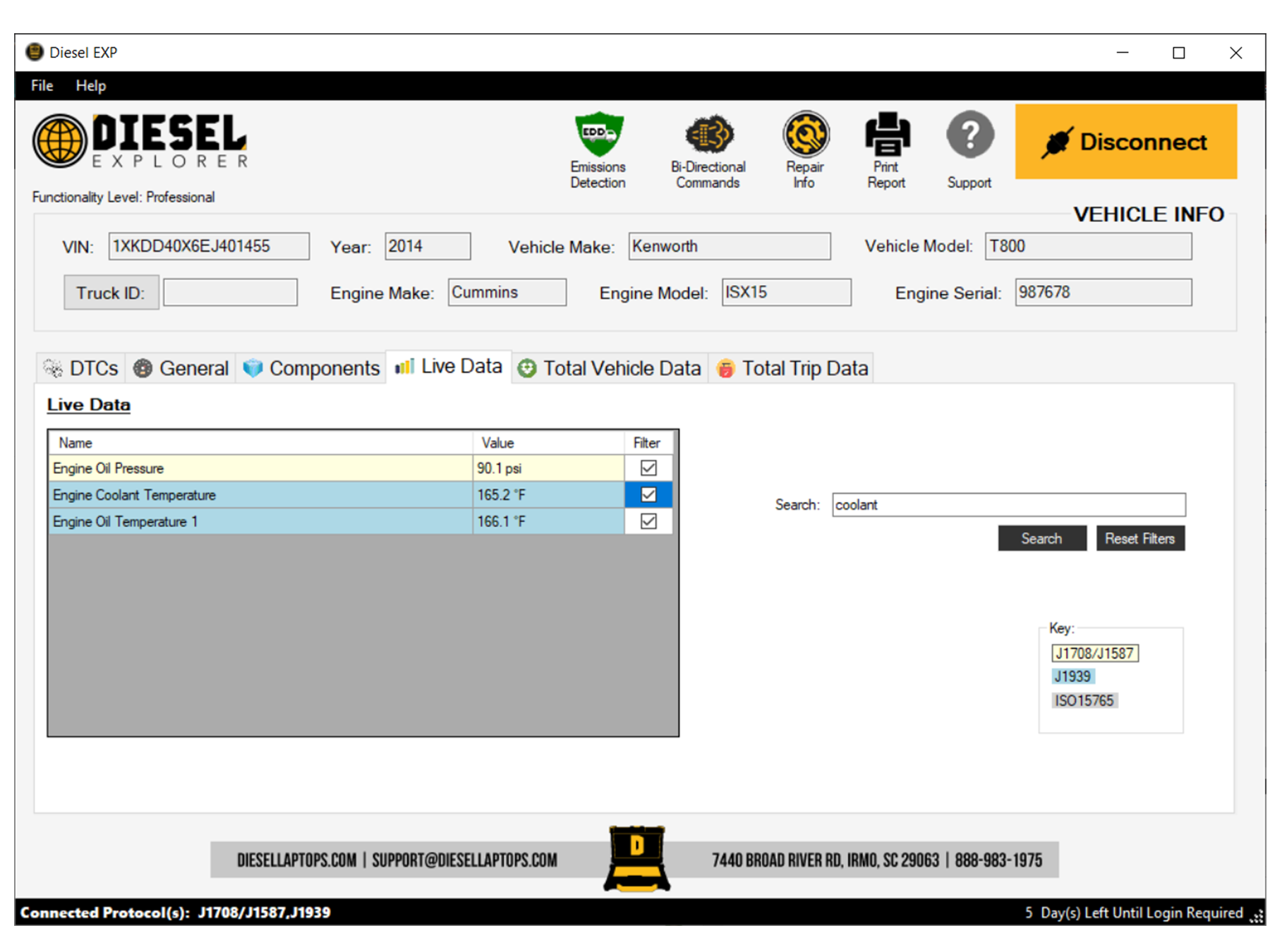 Universal Diesel Truck Diagnostic Tool & Scanner Kit With Nexiq 3 and Diesel Explorer Pro